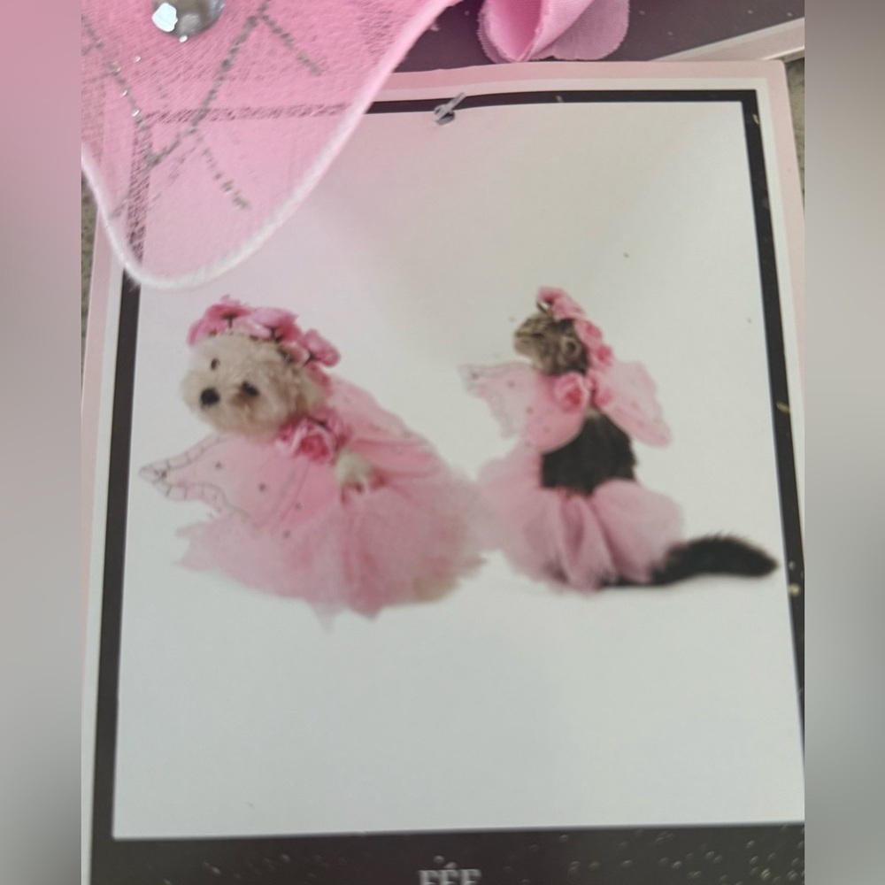 Pink Fairy Dog & Cat Costume XS Small Wings Tutu Pet Halloween Costume NWT - Picture 3 of 6